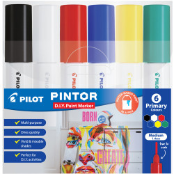 Pilot Pintor Paint Marker Medium 1.4mm Primary Colours Wallet of 6