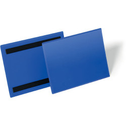 Durable Document Pouch Magnetic A5 Landscape Blue Pack of 50