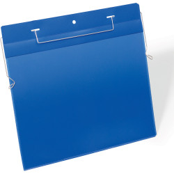 Durable Logistic Pocket Binder With Wire Straps A4 Landscape Blue Pack of 50