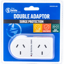 The Brute Power Co. Flat Right & Surge Protection Double Adaptor