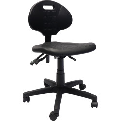 Rapidline Laboratory Chair Moulded Polyurethane Height Adjustable Black