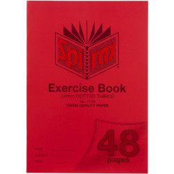 Spirax Exercise Book P105 A4 48 Page 24mm Dotted Thirds