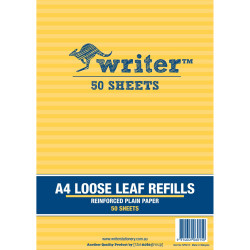Writer Binder Refills A4 Plain Reinforced Pack of 50