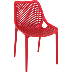 Air Hospitality Cafe Chair Indoor Outdoor Use Stackable Polypropylene Red