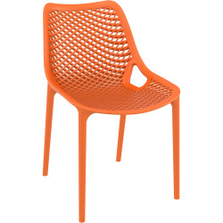 Air Hospitality Cafe Chair Indoor Outdoor Use Stackable Polypropylene Orange