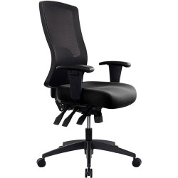 Buro Tidal High Back Office Chair With Arms Black Fabric Seat And Mesh Back