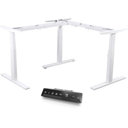 Infinity Electric Height Adjustable L Return Desk 2  Stage Leg Frame Only White