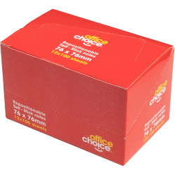 Office Choice Repositionable Sticky Notes 100 Sheets Yellow 76 x 76mm Pack of 12