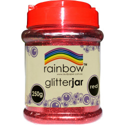 Rainbow Glitter Jar 250G Red