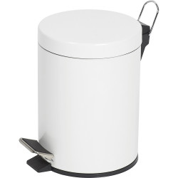 Compass Round Pedal Bin 5 Litres White