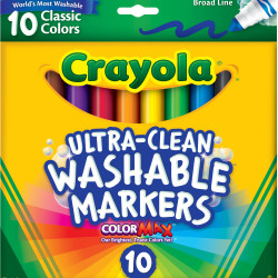 Crayola Ultra Clean Washable Broadline Marker Classic Assorted Pack of 10