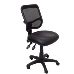 Rapidline EM300 Ergonomic Chair Medium Mesh Back Black PU Seat