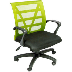Rapidline Vienna Office Chair Medium Mesh Back With Arms Fabric Seat Lime Mesh Back