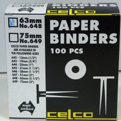 Esselte Paper Binders 63mm Box Of 100