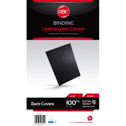 GBC Binding Covers A4 300gsm Leathergrain Pack of 100 Black