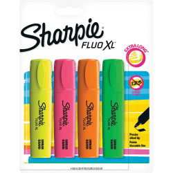 Sharpie Fluro XL Highlighter Chisel Tip 5mm Assorted Pack Of 4