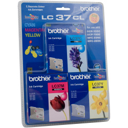 Brother LC-37CL Ink Cartridge Value Pack of 3 Assorted Colours