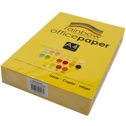 Rainbow Office Copy Paper A4 80gsm Yellow Ream of 500