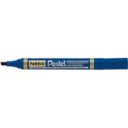 Pentel N860 Permanent Marker Chisel 1.5-4.5mm Blue
