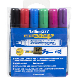 Artline 577 Whiteboard Marker Bullet 3mm Assorted Colours Pack Of 6