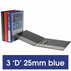Marbig Clearview Insert Binder A4 3D Ring 25mm Blue