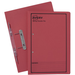Avery Spring Transfer File Foolscap Red Printed Black