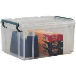 Italplast 20 Litre Stacka Plastic Storage Box With Secure Lid Clear
