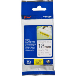 Brother TZE-S241 P-Touch Tape 18mmx8m Black on White Strong Adhesive