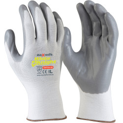 Maxisafe Nitrile Gloves White Knight White & Grey Large