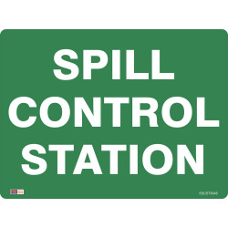 Zions Emergency Sign Spill Control Station 450x600mm Metal