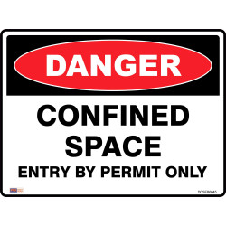 Zions Danger Sign Confined Space Entry By Permit 450mmx600mm Metal