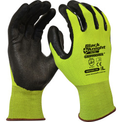 Maxisafe Gripmaster Gloves Black Knight Hi-Vis Yellow Small
