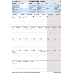 Debden Calendar Wall Planner 210x297mm Month To View Wiro
