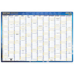 Collins Writeraze Dated Wall Planner 700x1000mm Framed Blue
