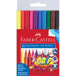 Faber-Castell Grip Triangular Marker Assorted Colours Pack of 10