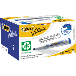 Bic Velleda 1751 Whiteboard Marker Eco Chisel 3.1-5.5mm Blue Pack of 12