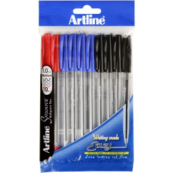 Artline 8210 Smoove Ballpoint Pen Medium 1mm Assorted Pack Of 10
