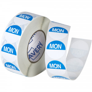Avery Food Rotation Round Label 24mm Monday Blue Roll of 1000