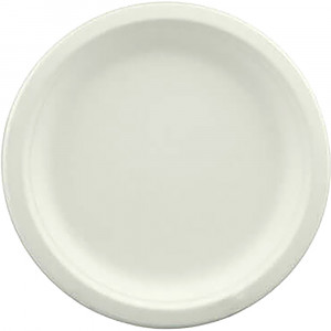 Earth Eco Sugarcane Round Plate White 180mm  Pack of 25