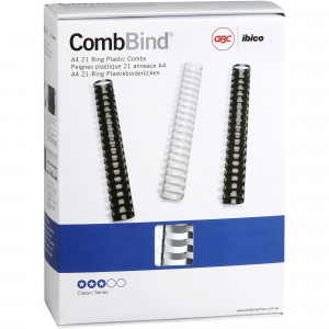 GBC Plastic Binding Comb 32mm 21 Ring 280 Sheets Capacity White Pack of 50
