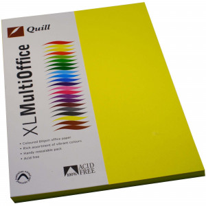 Quill Colour Copy Paper A4 80gsm Lemon Pack of 100