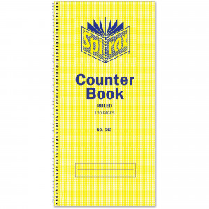 Spirax 543 Counter Book 297x135mm 120 Page Side Opening