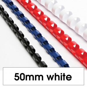 Rexel Plastic Binding Comb 50mm 450 Sheet Capacity White Pack of 50