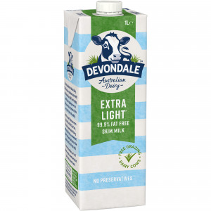 Devondale UHT Long Life Milk Skim 1 Litre Pack of 10