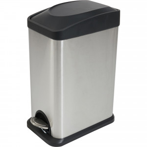 Compass Rectangle Pedal Bin Stainless Steel 15 Litres