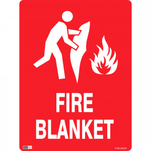 Zions Fire Sign Fire Blanket 450x600mm Metal