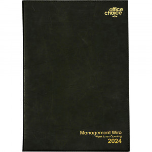 Office Choice Management Diary A5 Day To Page Black