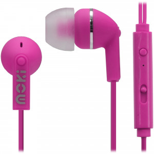 Moki Noise Isolation Earphones With Mic and Controller Pink