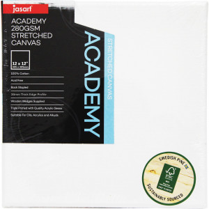 Jasart Academy Stretched Canvas 12 x 12 Inch Thick Edge 280gsm