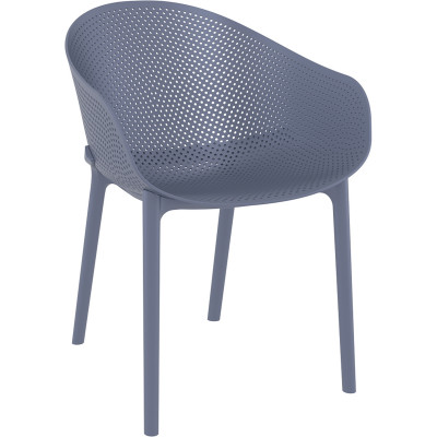 Sky Hospitality Tub Chair Heavy Duty Indoor Outdoor Use Polypropylene Anthracite